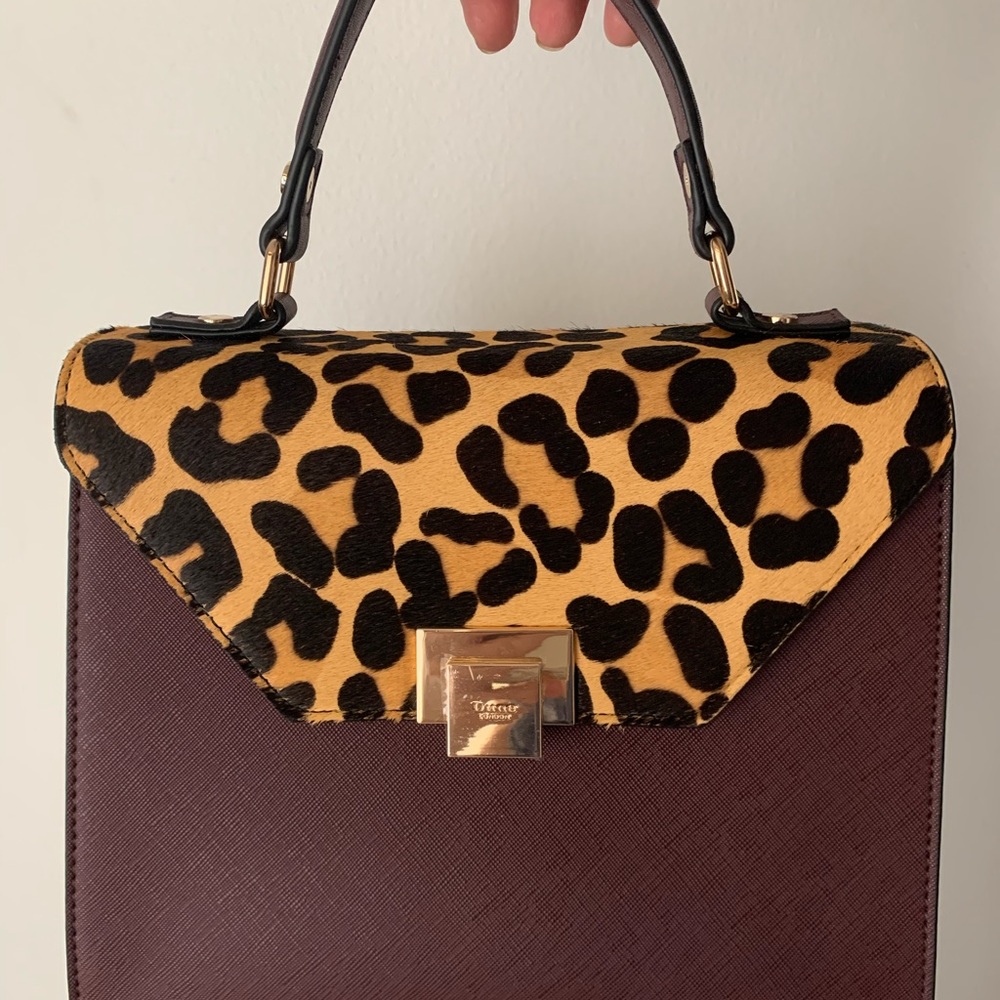 DUNE LONDON Brand purse with leopard print trim